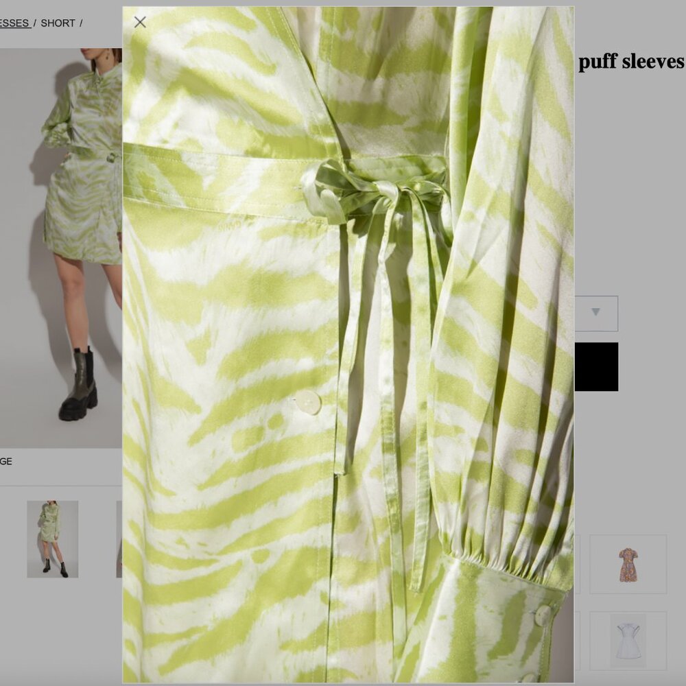 GANNI NWT Zebra Print Satin Wrap Dress - Picture 5 of 7
